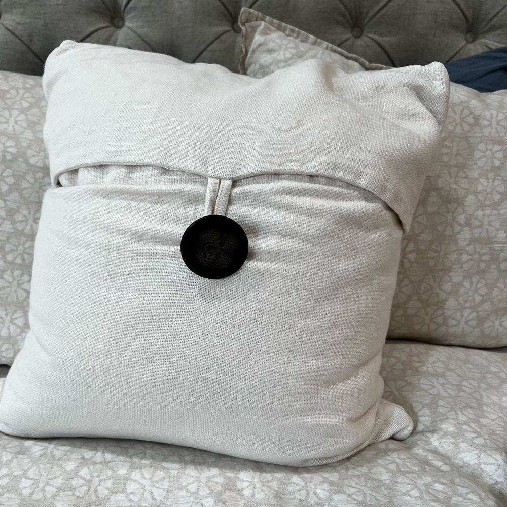 Pottery barn linen decorative pillow feather